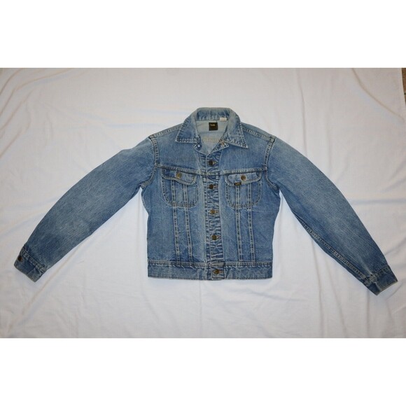 Vtg Womens Lee Rider Sanforized Union Made USA Denim Trucker Jacket 153438 Short - Picture 12 of 12